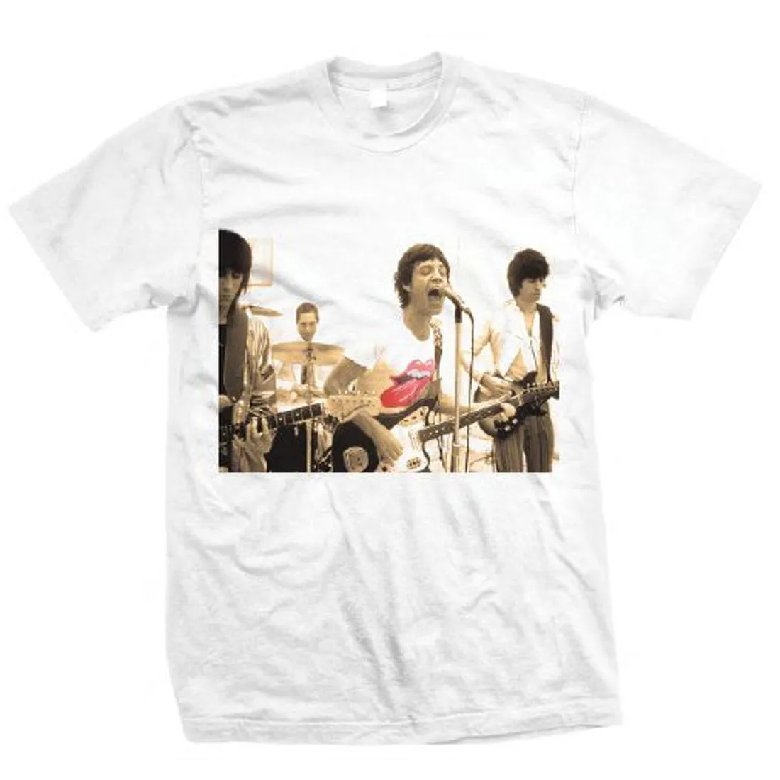 ROLLING STONES GROUP PHOTO - MENS WHITE T-SHIRT