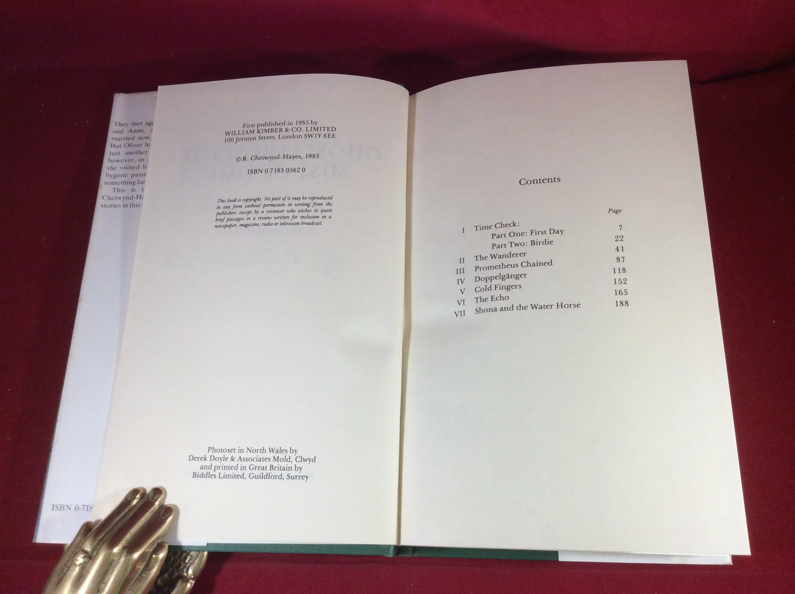 Ronald Chetwynd-Hayes, Ghosts from the Mist of Time, William Kimber, 1985, First Edition, Signed.
