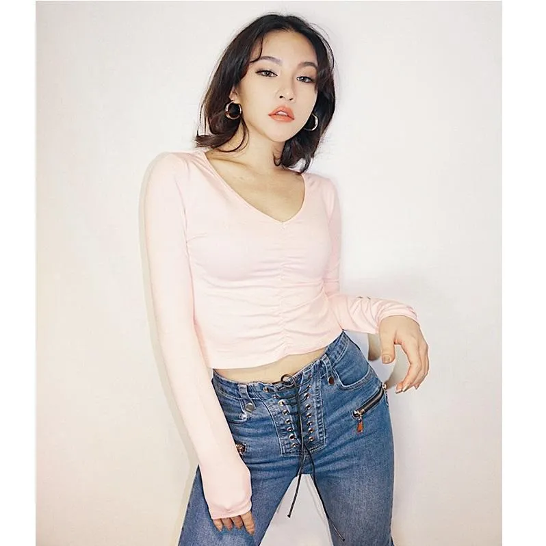 Ruched Crop Shirt