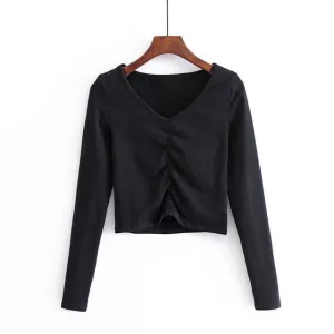 Ruched Crop Shirt