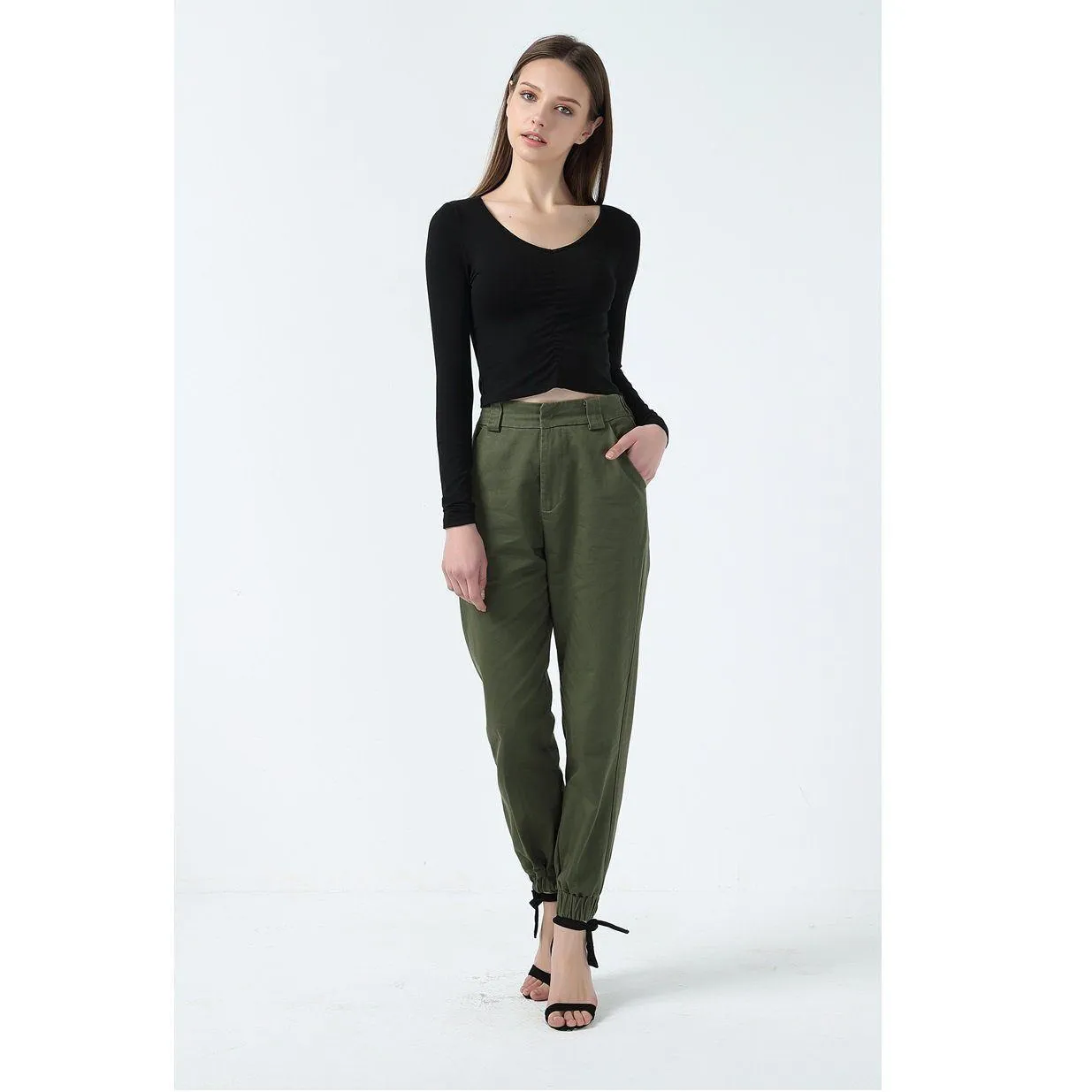 Ruched Crop Shirt