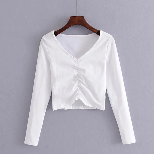 Ruched Crop Shirt