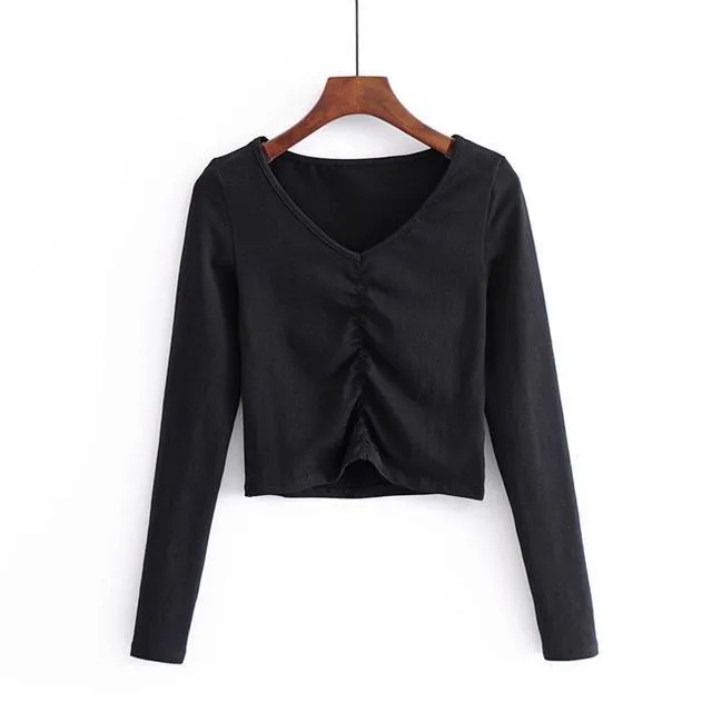 Ruched Crop Shirt