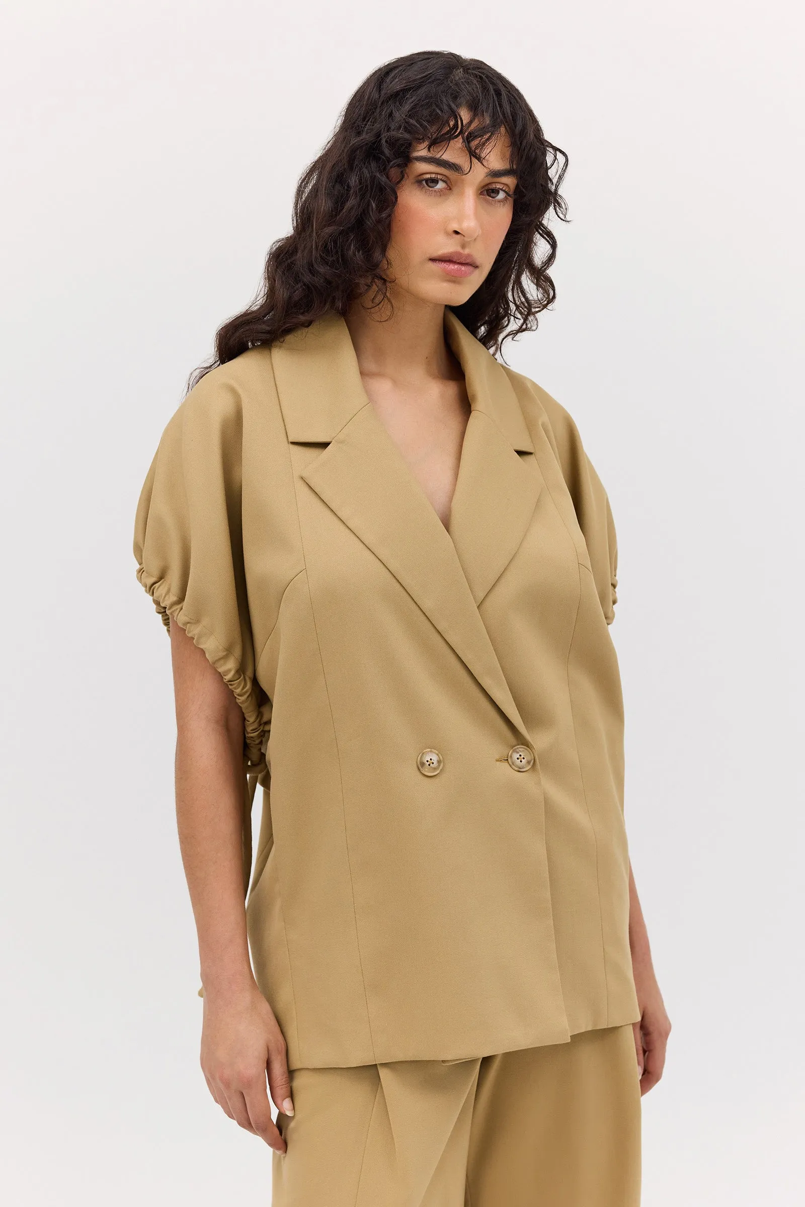 SAND WOOL SUITING PERUSE JACKET