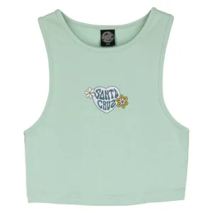 Santa Cruz Womens Tank Top Balloon Heart Front - Fresh Mint