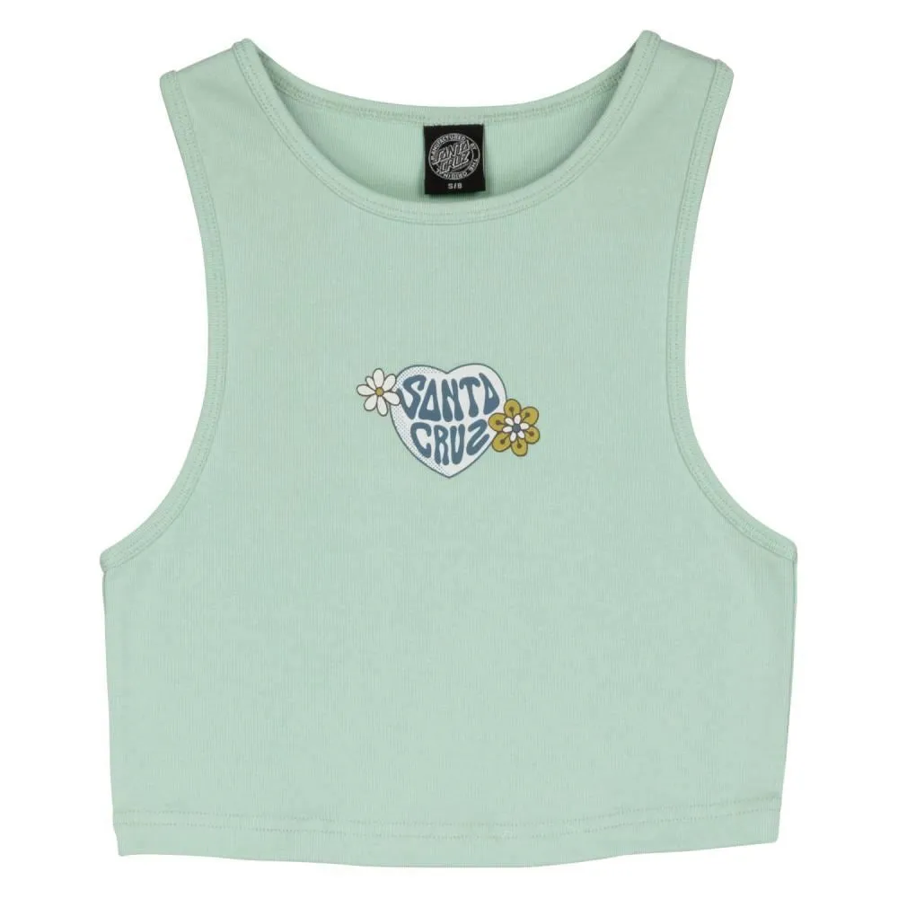 Santa Cruz Womens Tank Top Balloon Heart Front - Fresh Mint