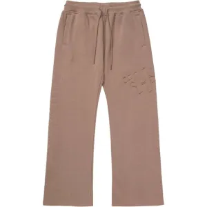 Script Embroidered Sweatpants - Light Brown