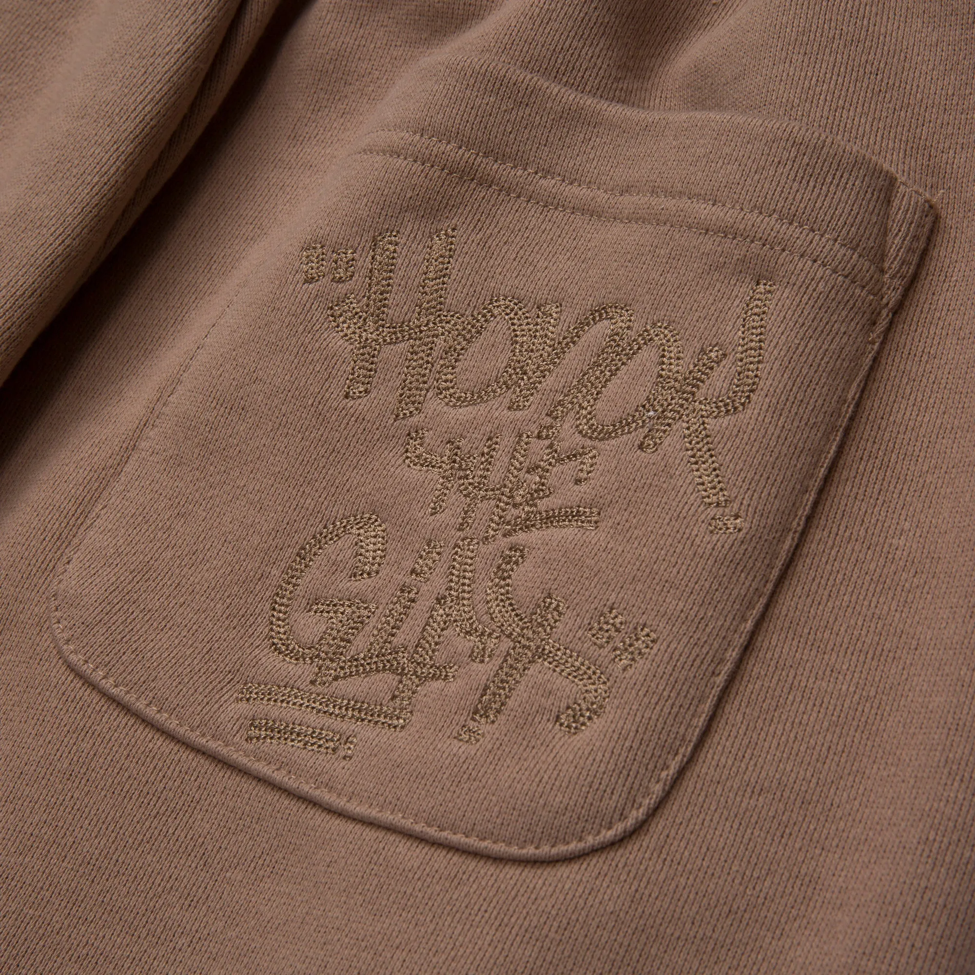 Script Embroidered Sweatpants - Light Brown