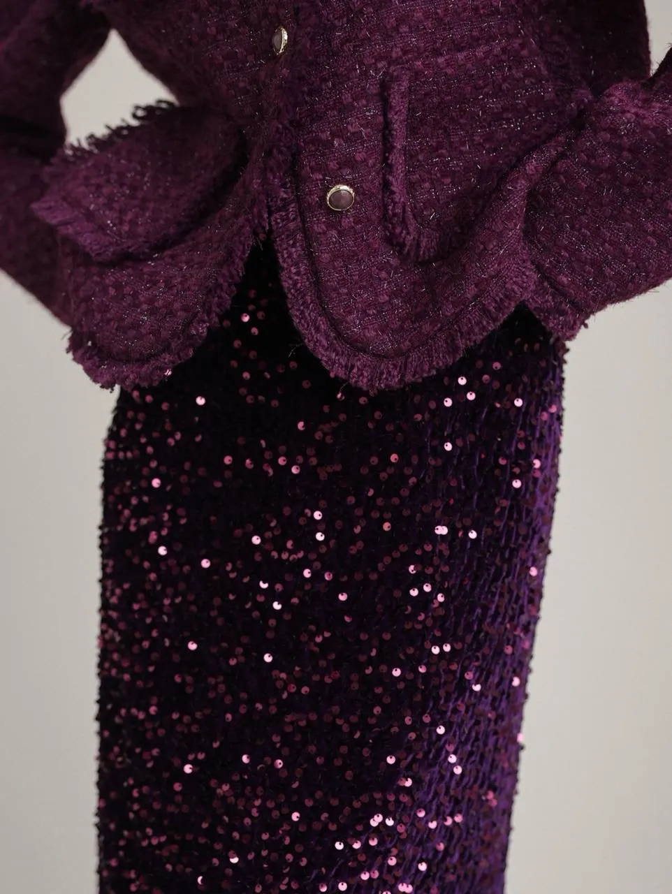 Sequined Purple Maxi Skirt