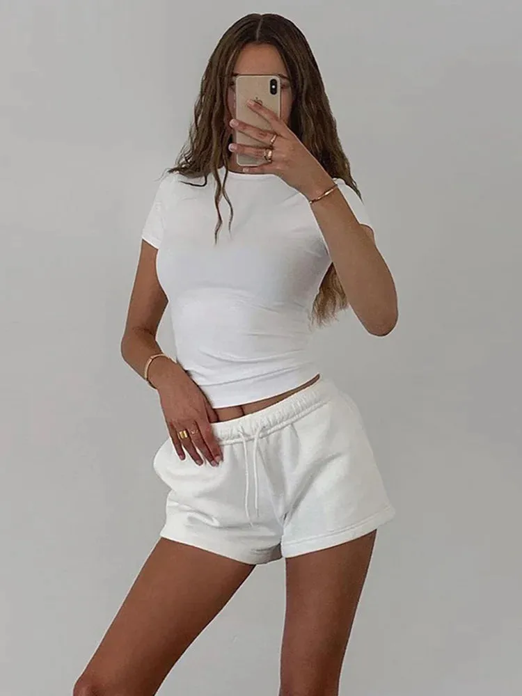 Sexy Summer Casual Solid Color T-Shirt for Women
