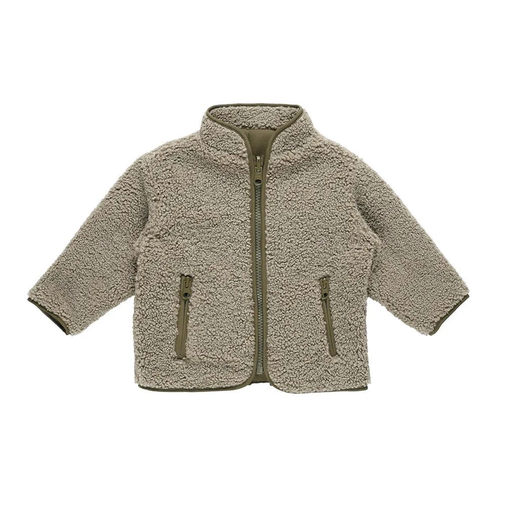 Shearling Zip Jacket | Olive