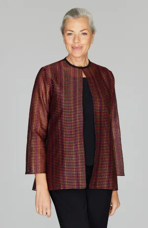 Sheer Stripe Long Sleeve Jacket w/ Bias