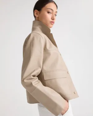 Short leather jacket