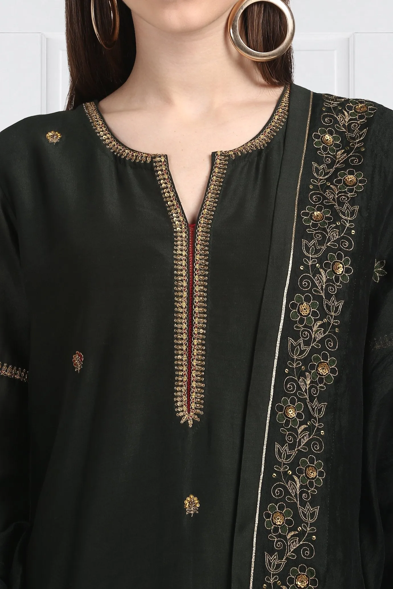Shyama Butidar Reham Kurta With Pants and Organza Silk Zardozi Dupatta