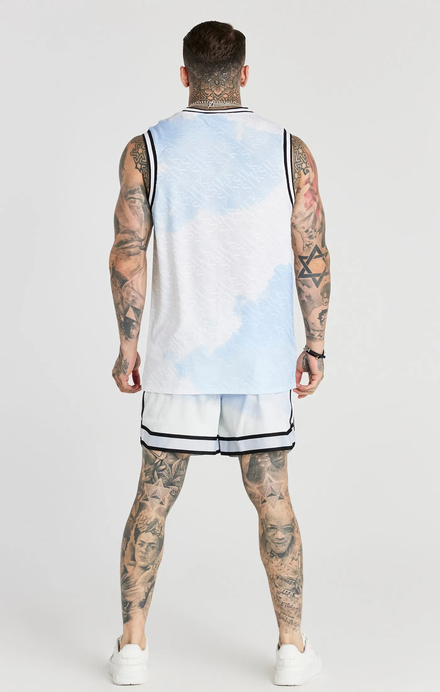 Siksilk Ss-21884 Jacquard Baseball Vest White / Blue
