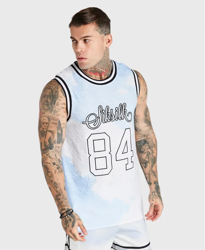 Siksilk Ss-21884 Jacquard Baseball Vest White / Blue