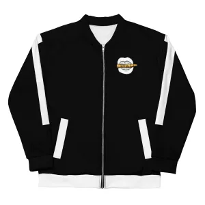 Simple Black & White Logo Unisex Bomber Jacket - Black