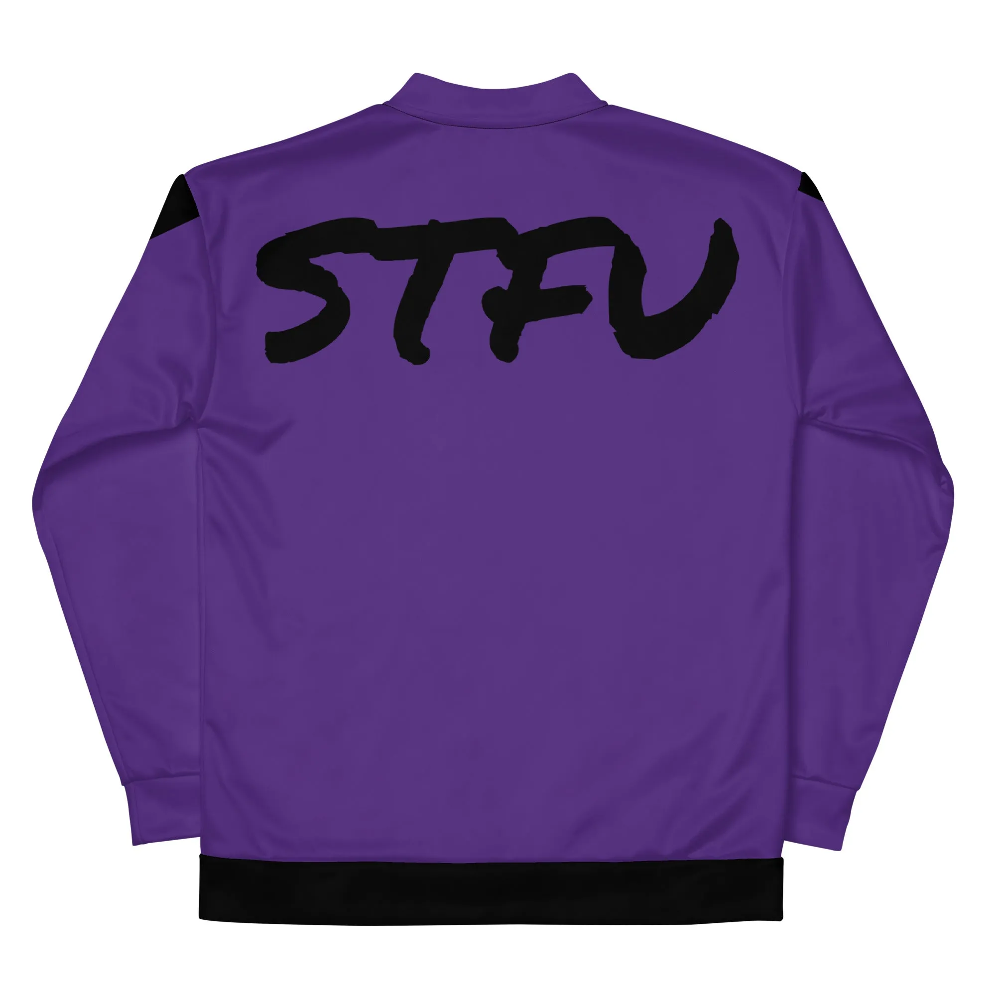 Simple Black Logo Unisex Bomber Jacket - Purple