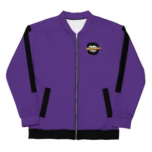 Simple Black Logo Unisex Bomber Jacket - Purple