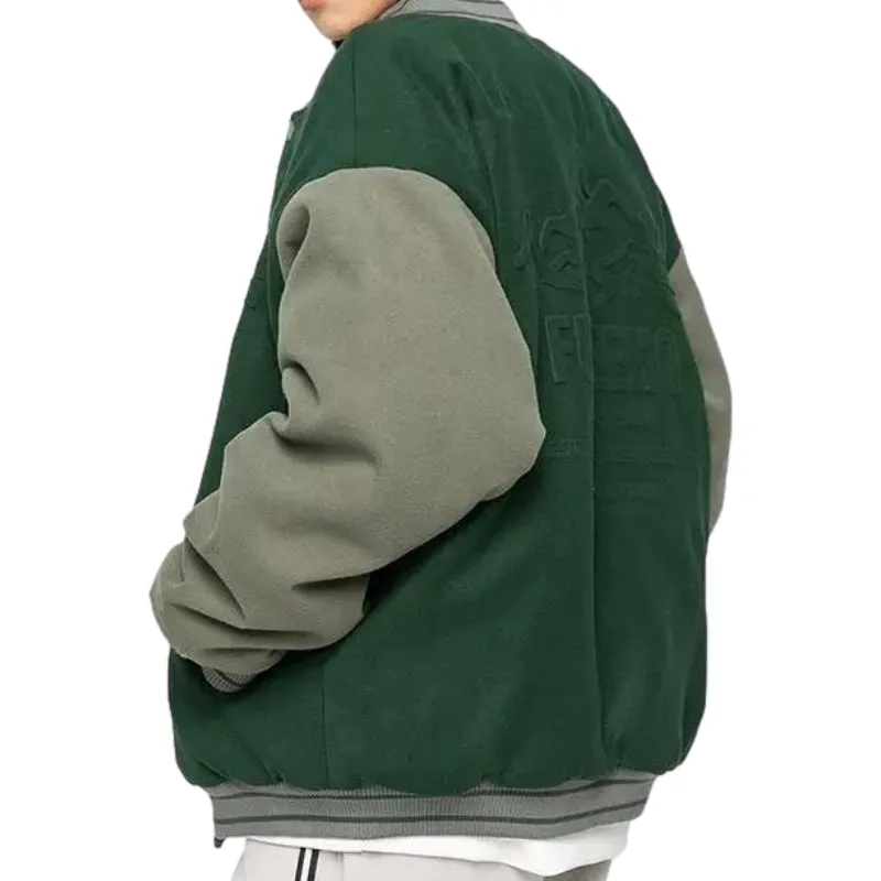 Simple Patchwork Suede Baseball Jacket
