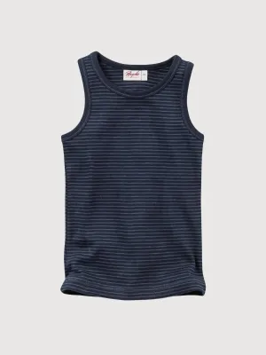Singlet Striped Blue dark In Organic Cotton | People Wear Organic