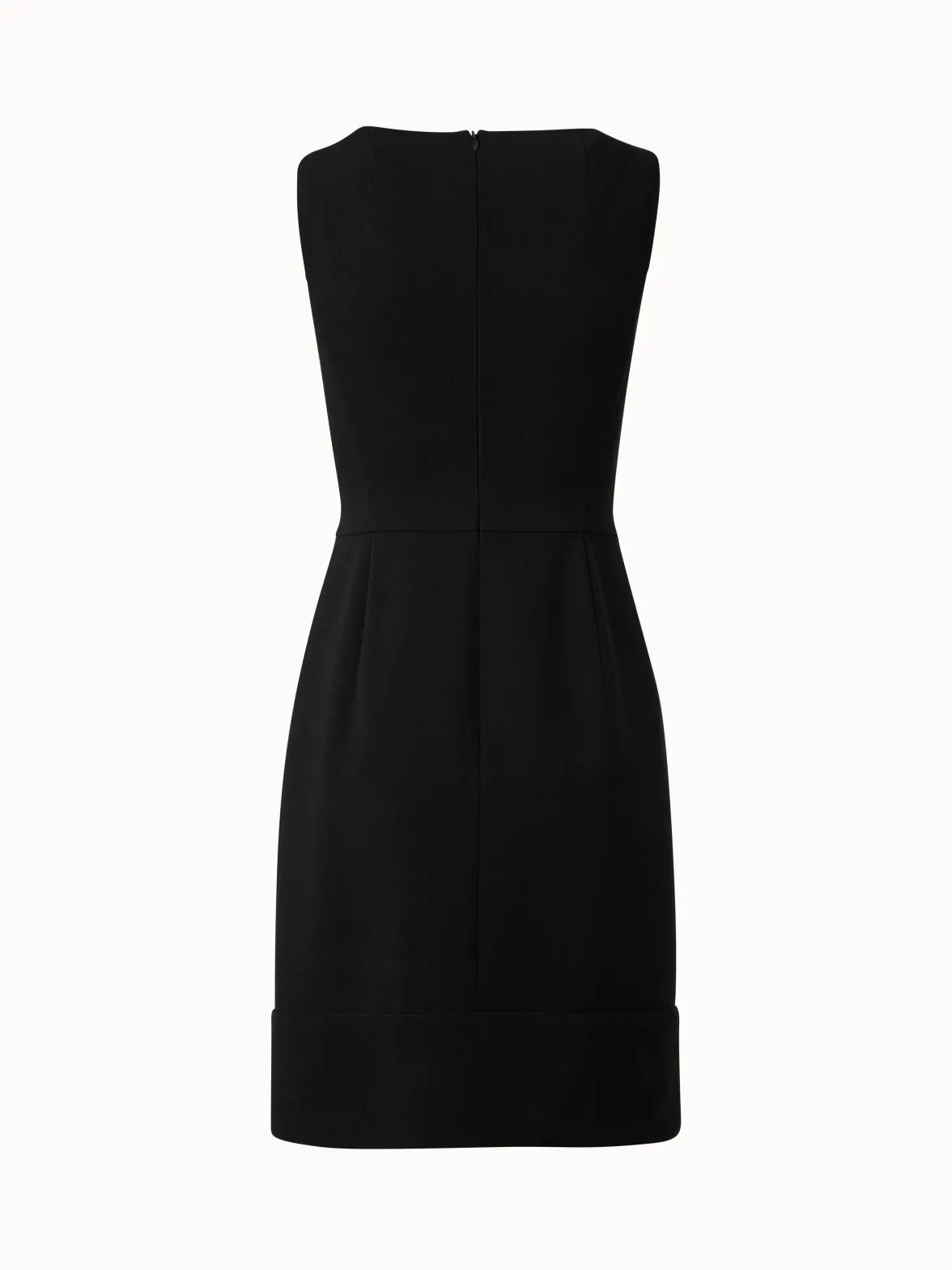 Sleeveless Double-Face Round Neck Sheath Dress