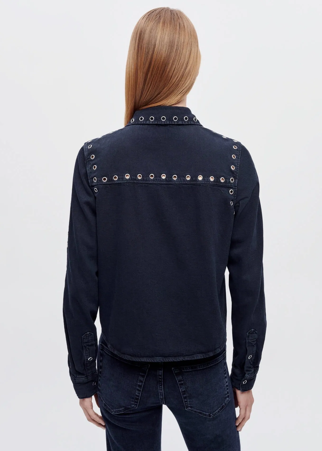 Slim Denim Shirt (Grommet Blacken Blue)