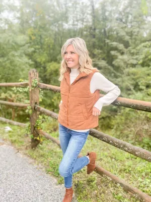 Smoky Mountain Brown Corduroy Puffer Vest