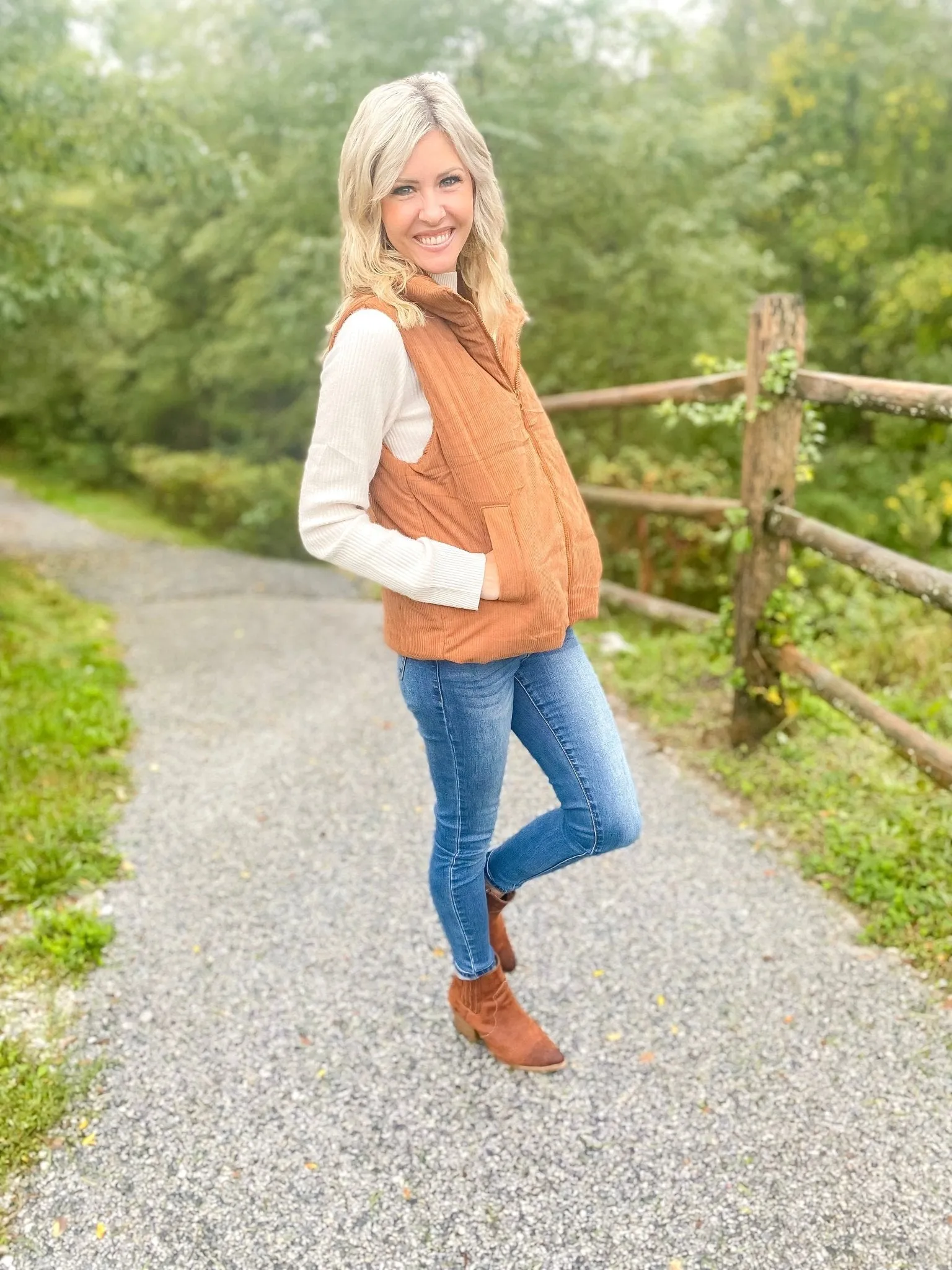 Smoky Mountain Brown Corduroy Puffer Vest