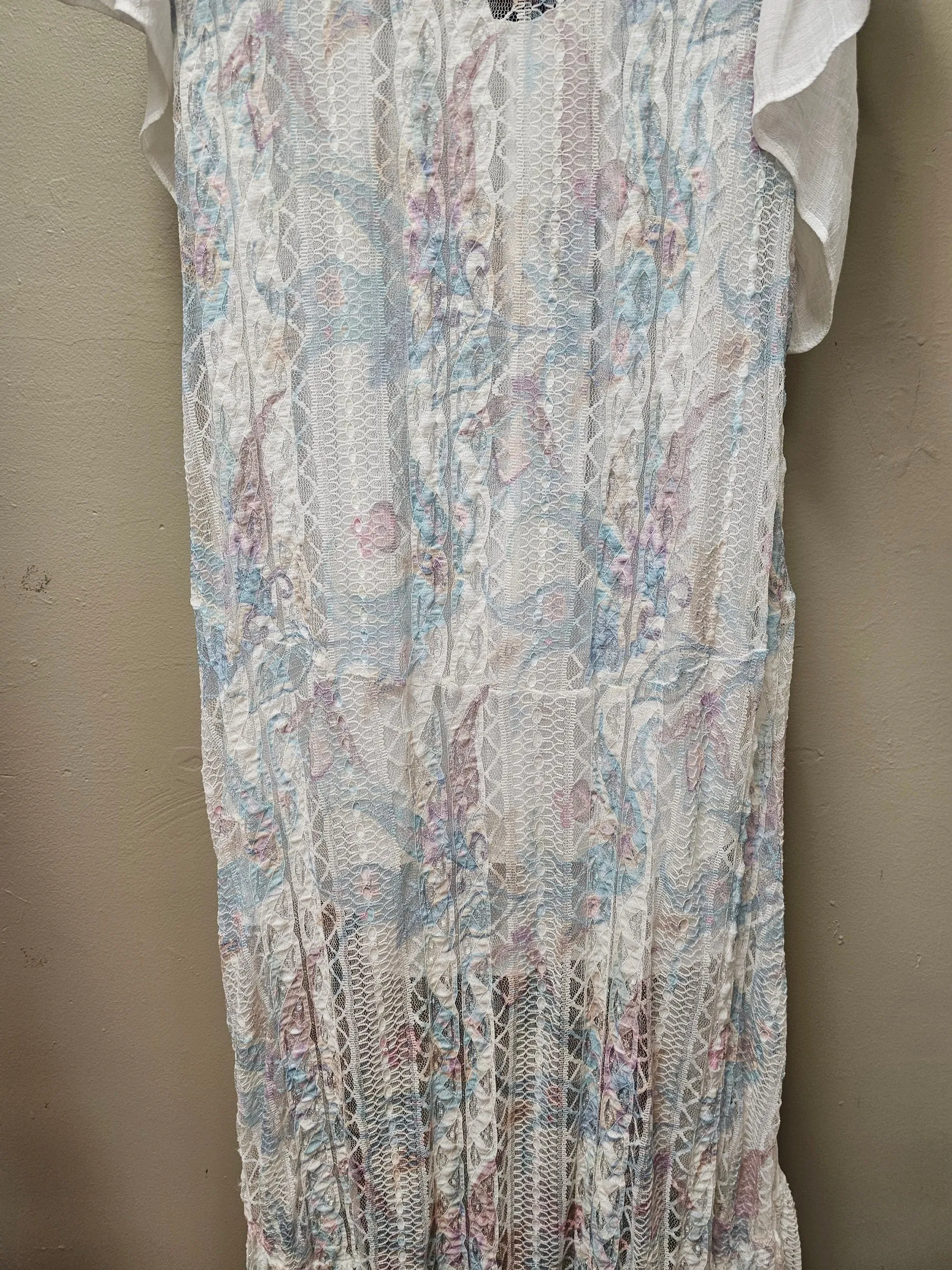Soft Pastels on this Gorgeous Lace Vest