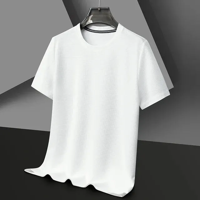 SommerLuxe Herren Sommer Waffel-T-Shirt mit Rundhals und Kurzen Ärmeln