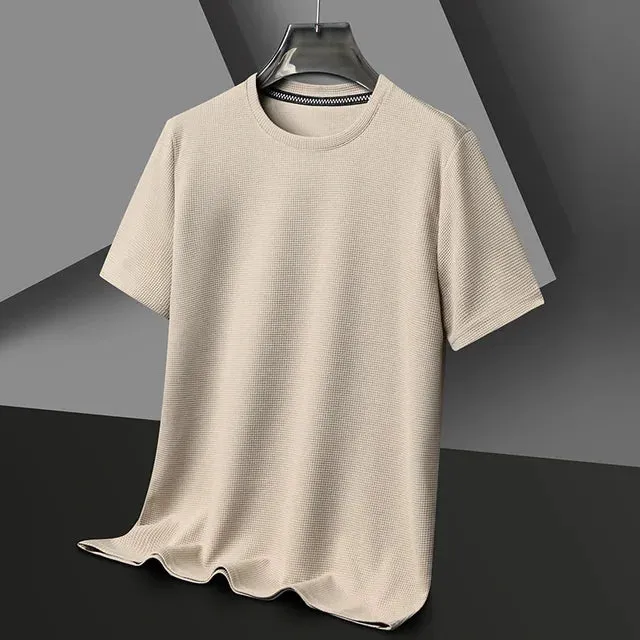 SommerLuxe Herren Sommer Waffel-T-Shirt mit Rundhals und Kurzen Ärmeln