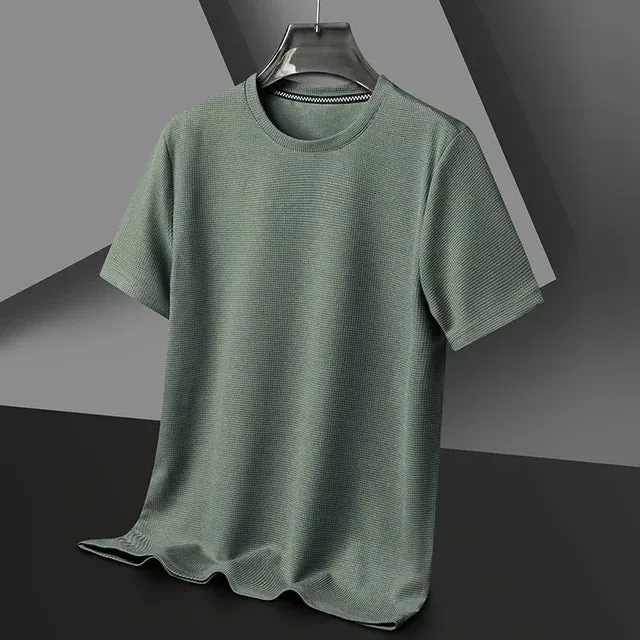 SommerLuxe Herren Sommer Waffel-T-Shirt mit Rundhals und Kurzen Ärmeln