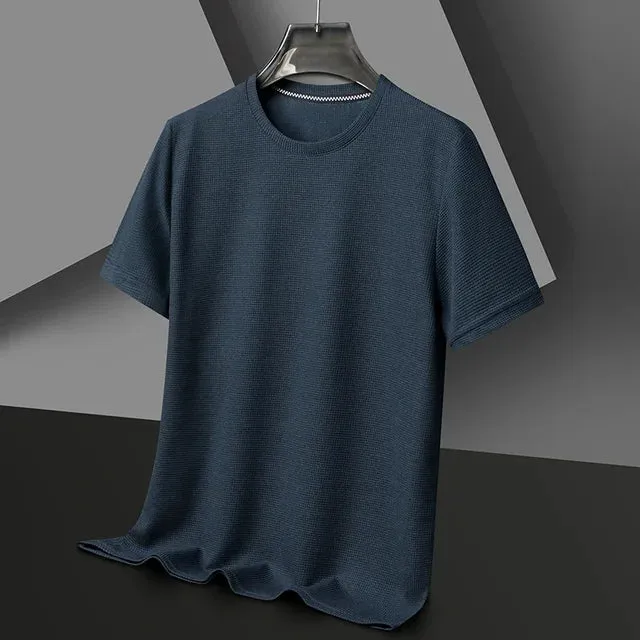 SommerLuxe Herren Sommer Waffel-T-Shirt mit Rundhals und Kurzen Ärmeln