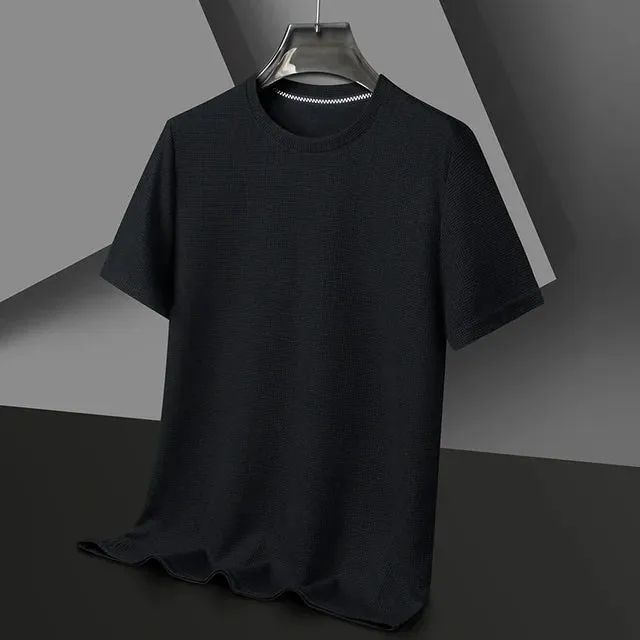 SommerLuxe Herren Sommer Waffel-T-Shirt mit Rundhals und Kurzen Ärmeln