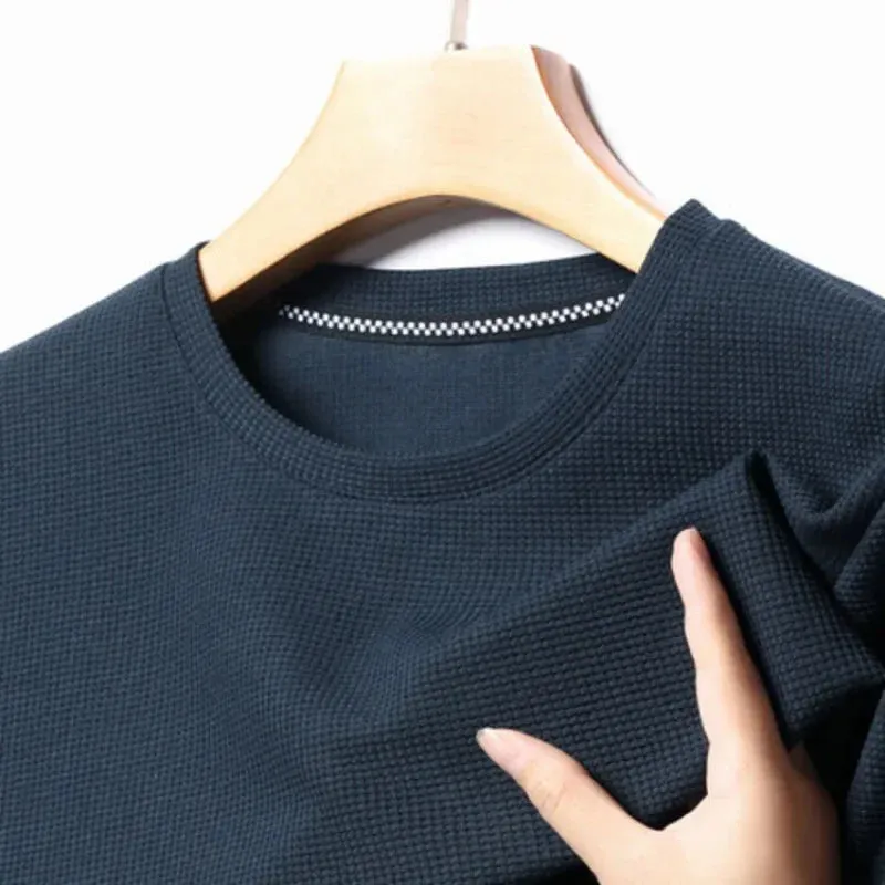 SommerLuxe Herren Sommer Waffel-T-Shirt mit Rundhals und Kurzen Ärmeln