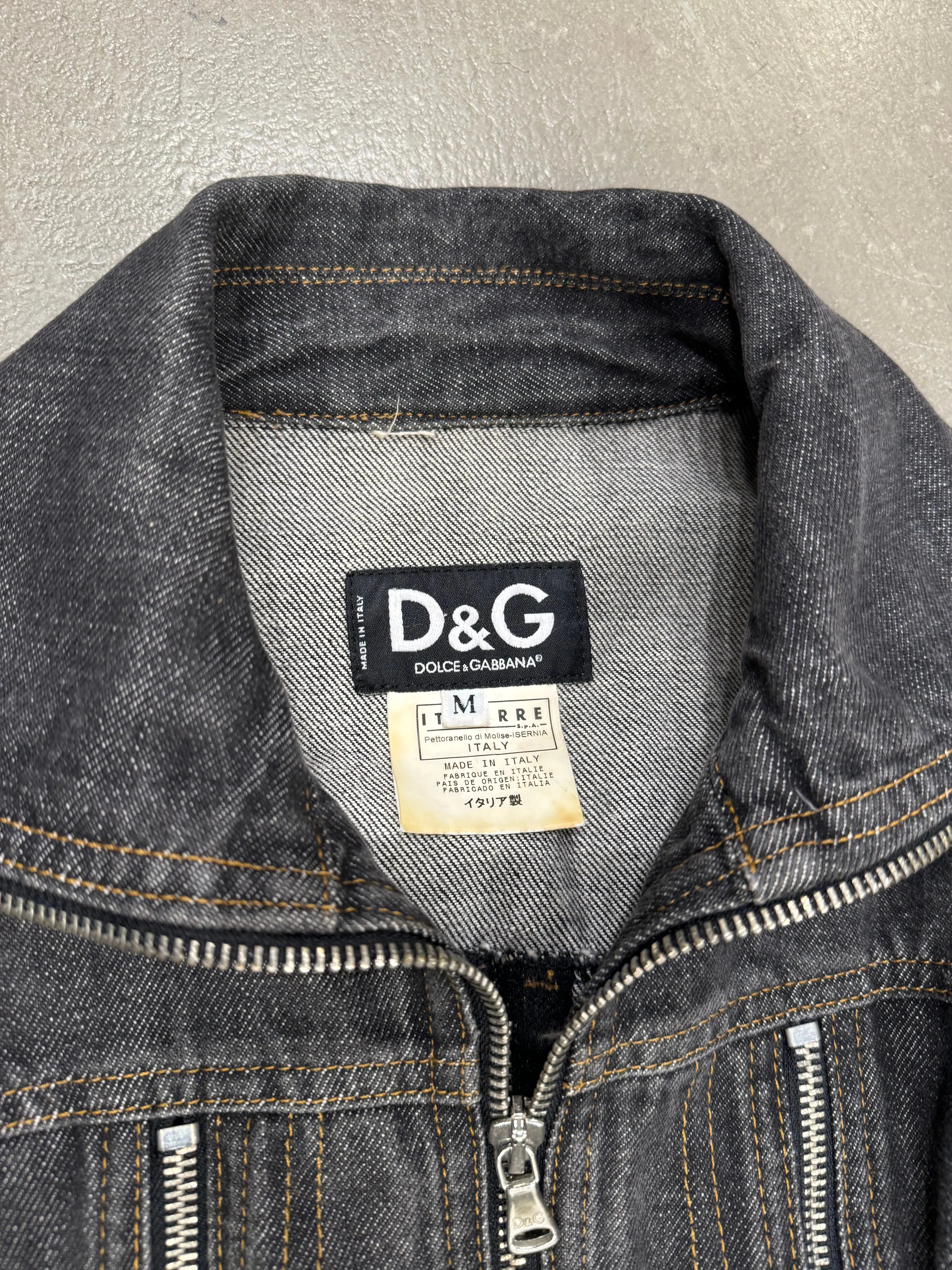 S/S 2004 Dolce & Gabbana zipper denim set (jacket   skirt)