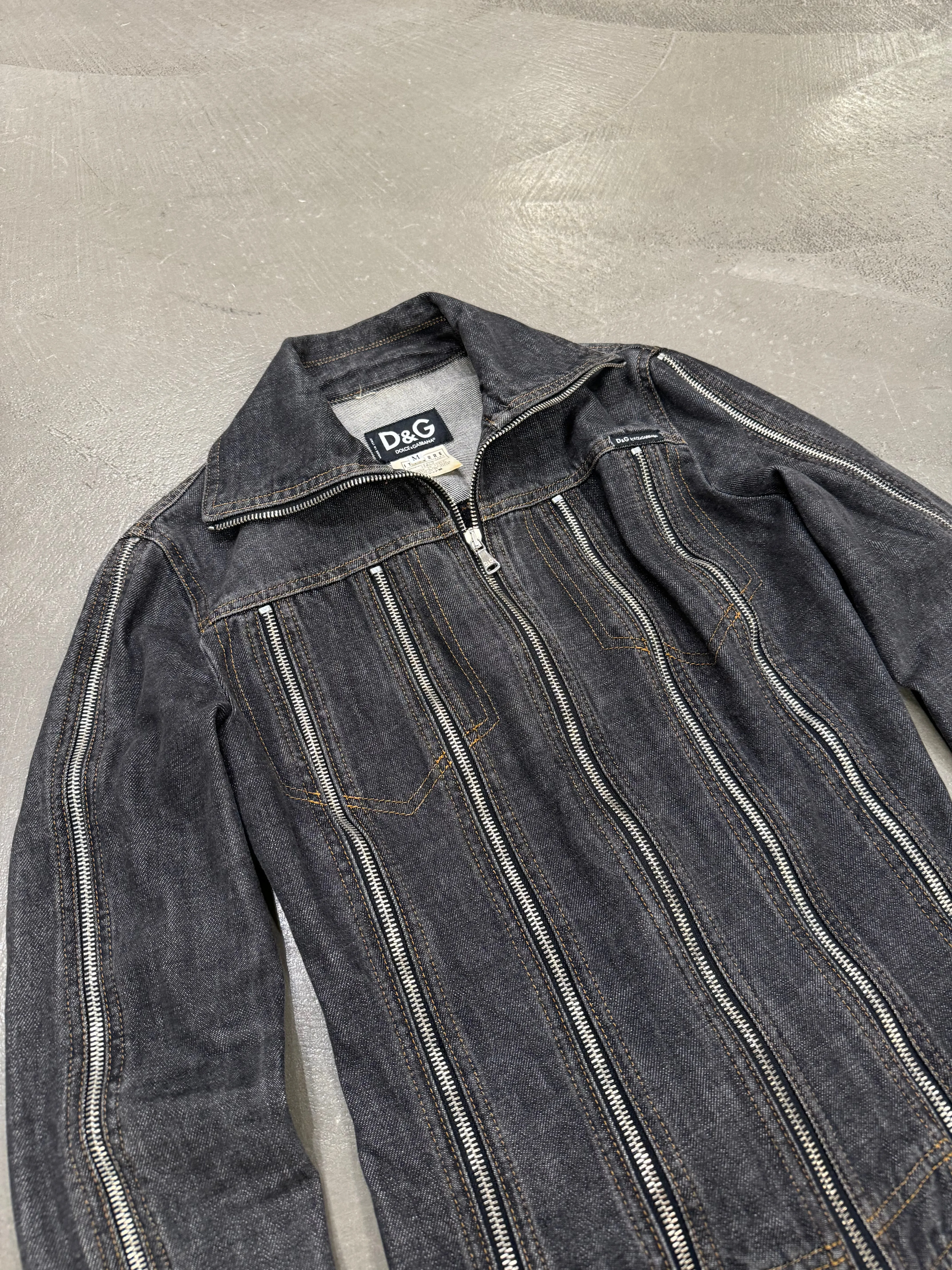 S/S 2004 Dolce & Gabbana zipper denim set (jacket   skirt)