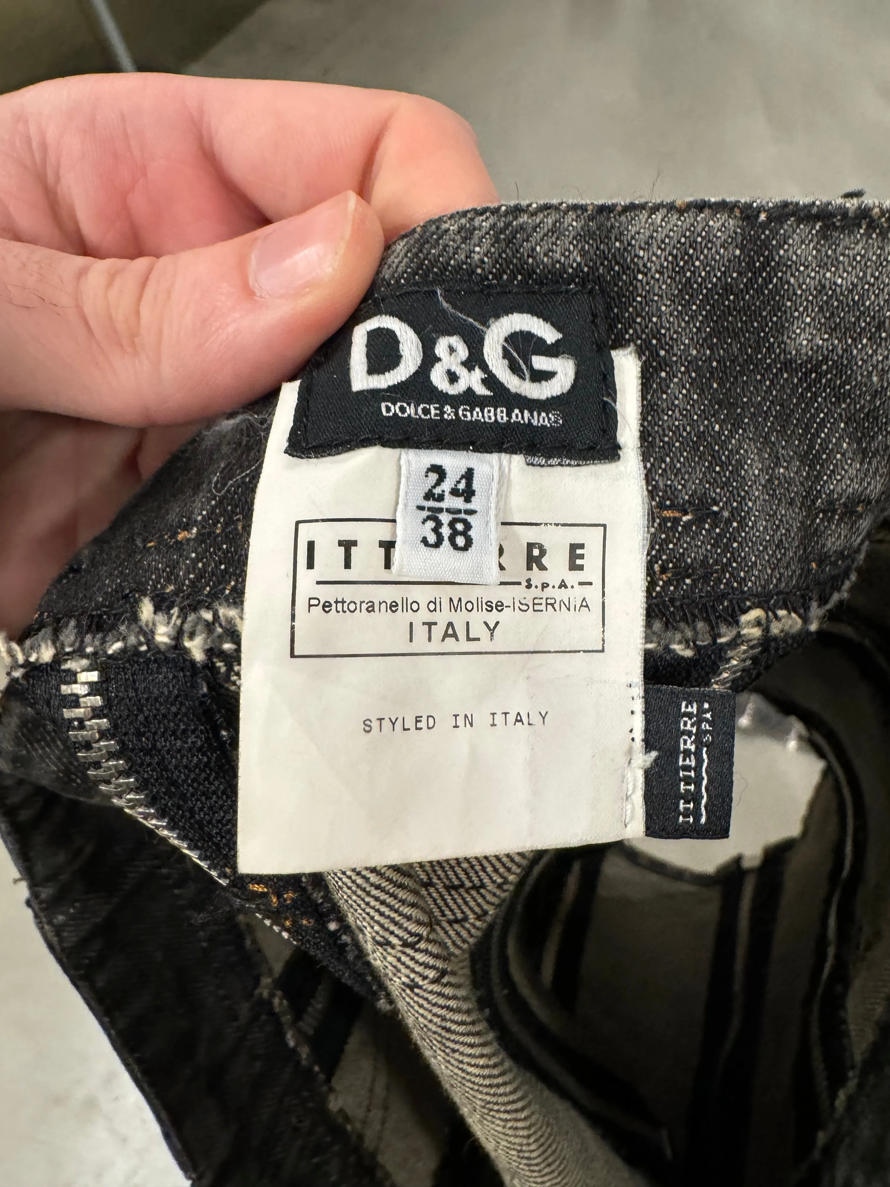S/S 2004 Dolce & Gabbana zipper denim set (jacket   skirt)