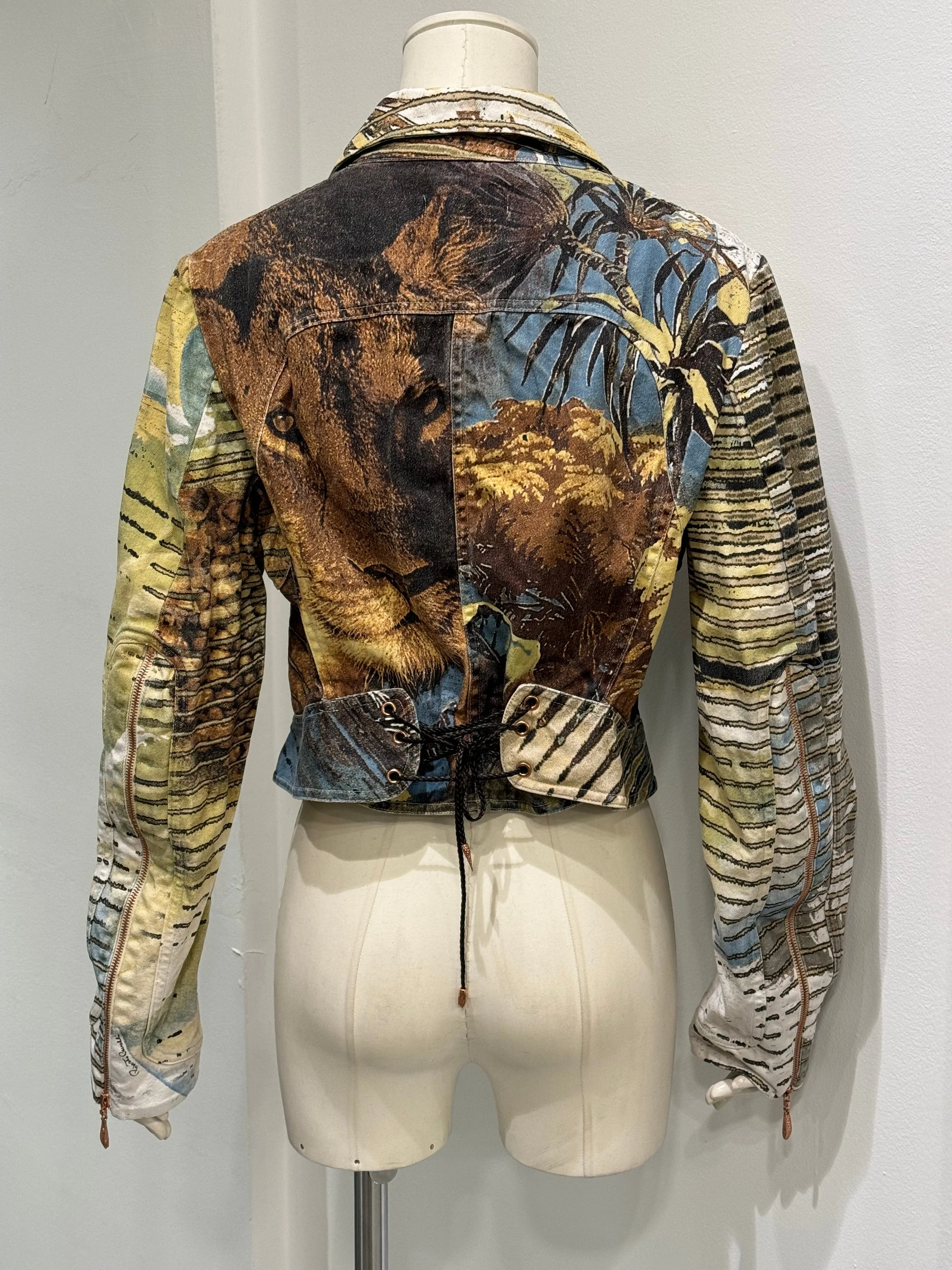S/S2002 Roberto cavalli jungle lion cropped jacket
