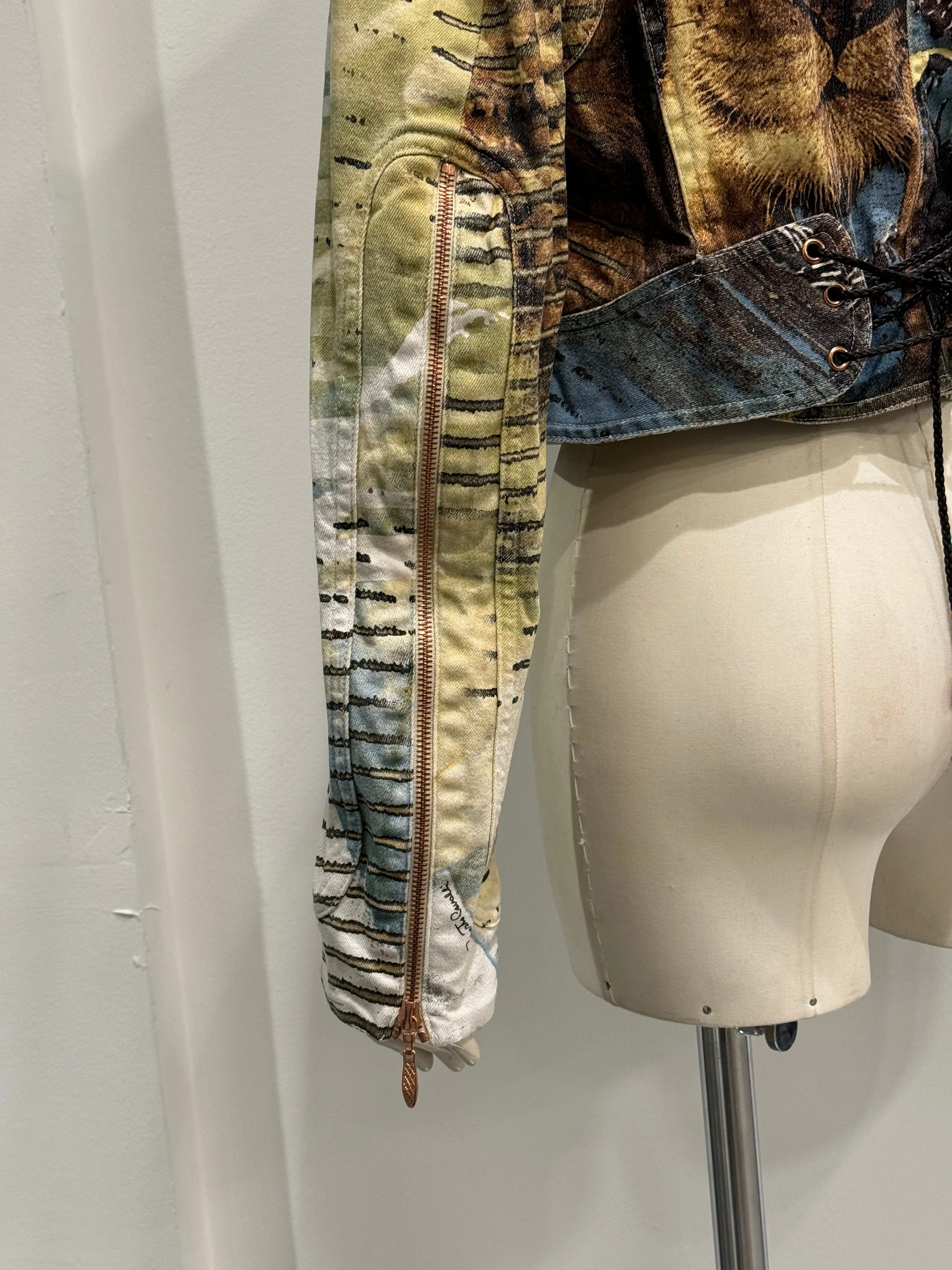 S/S2002 Roberto cavalli jungle lion cropped jacket
