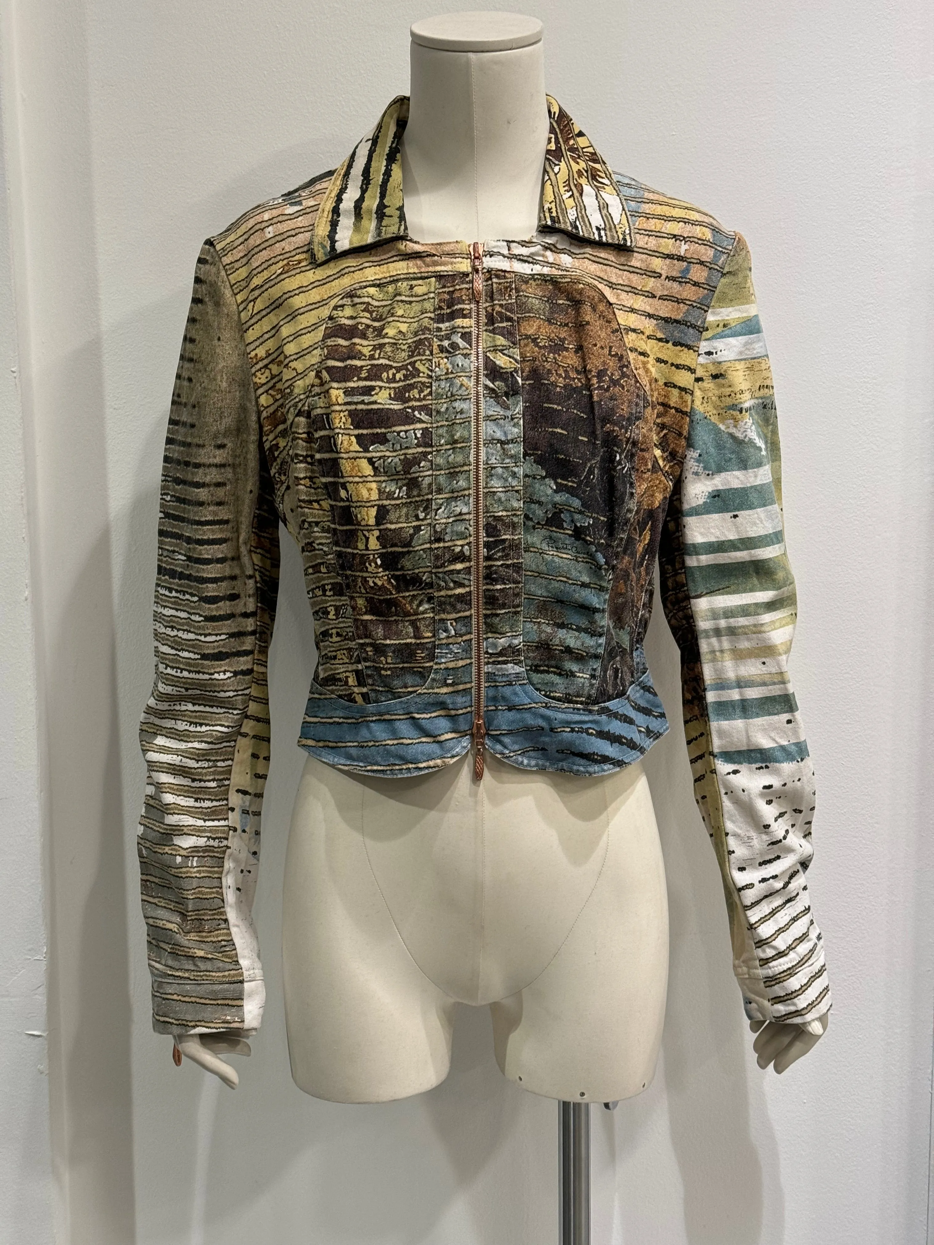 S/S2002 Roberto cavalli jungle lion cropped jacket