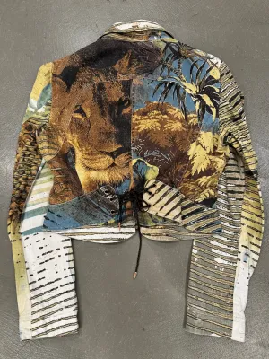 S/S2002 Roberto cavalli jungle lion cropped jacket