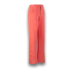 Straight Pants With Side Pockets And Snaps On Hem