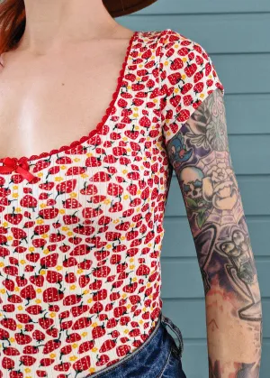 Strawberry Daisy Rib Tee