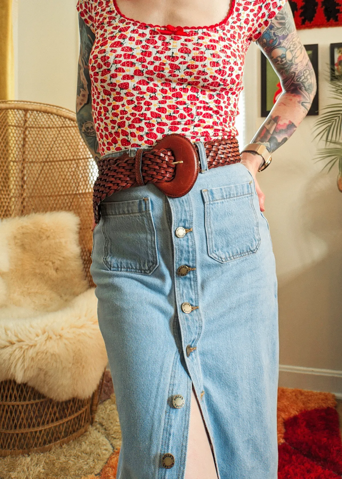 Strawberry Daisy Rib Tee