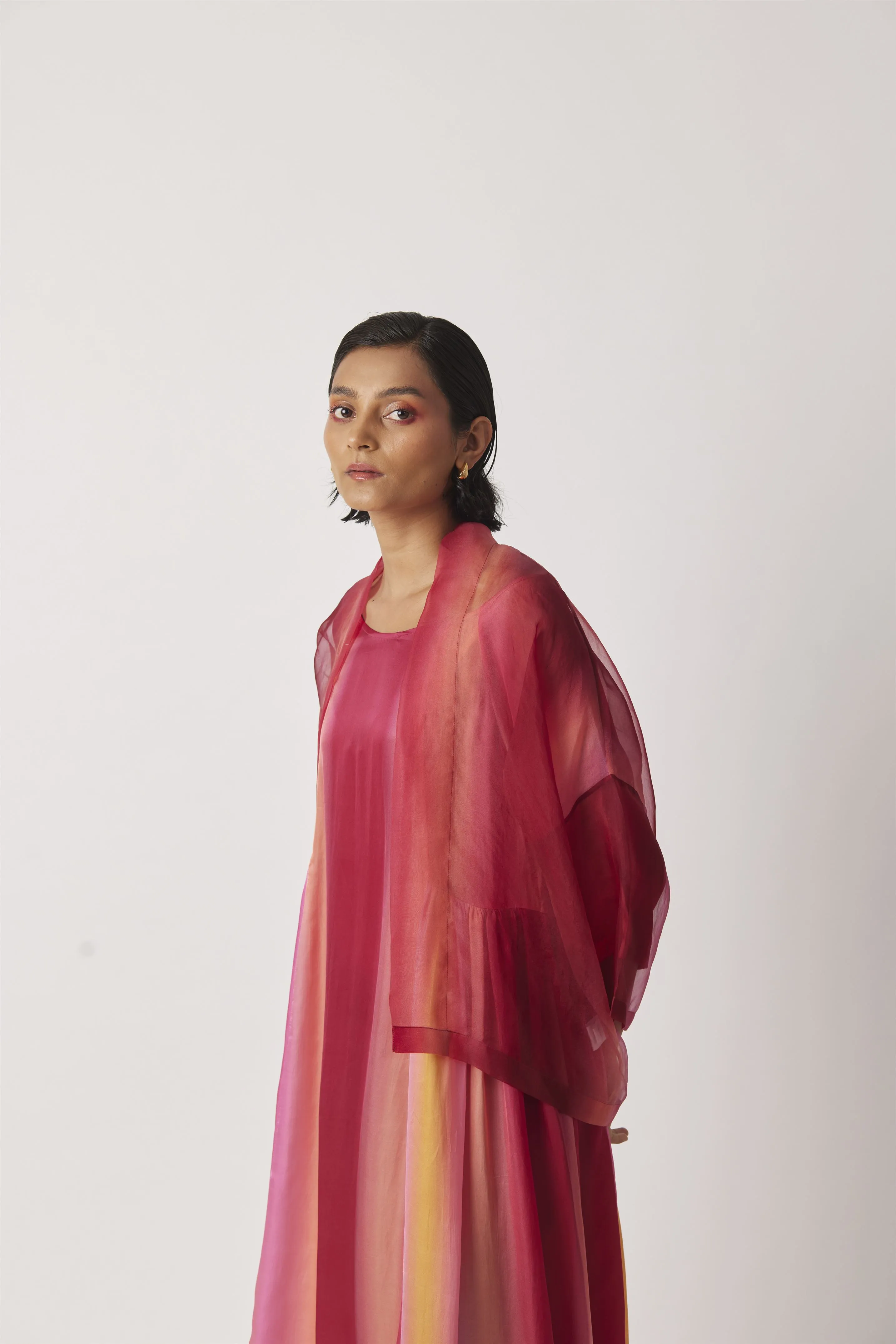 Summer Jacket Short Organza Cheril Print-Hazy Stripes-Fashion Edit-Yc14Jkt-97 Yc14Hs -02-Yavi