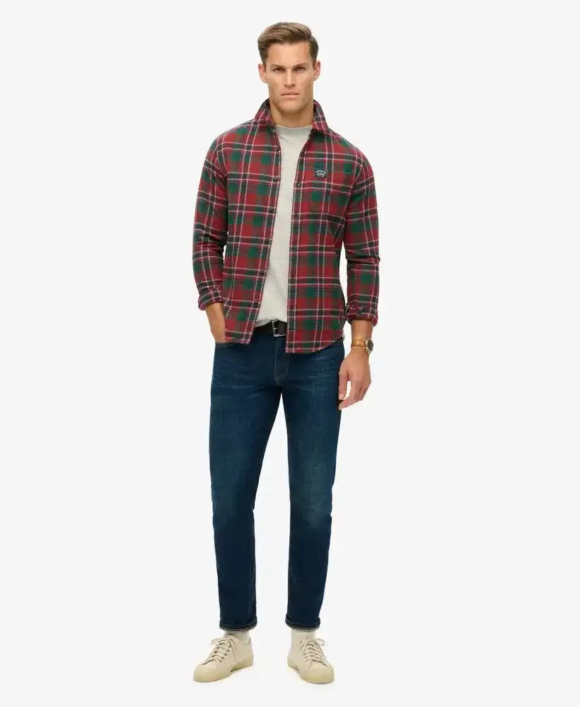 Superdry Mens Cotton Lumberjack Shirt Buckshot Check Red