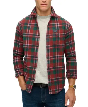 Superdry Mens Cotton Lumberjack Shirt Buckshot Check Red