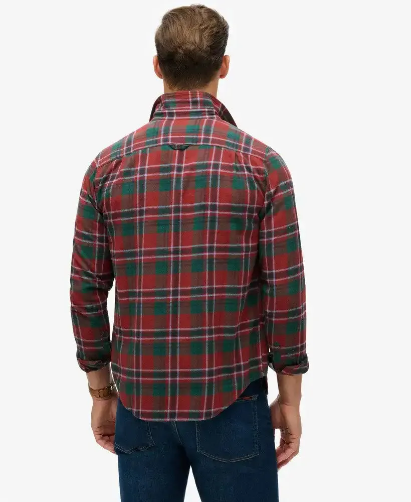 Superdry Mens Cotton Lumberjack Shirt Buckshot Check Red